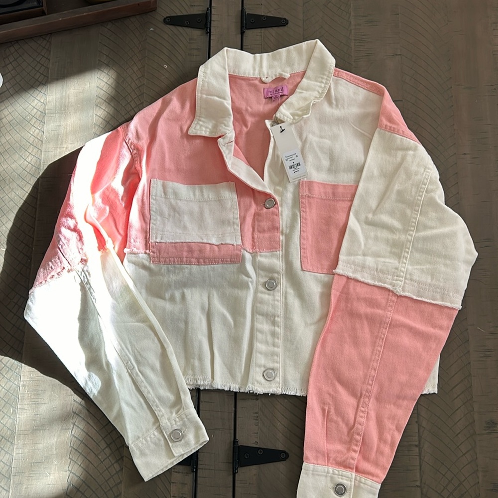 Francesca Pink color block jacket size M